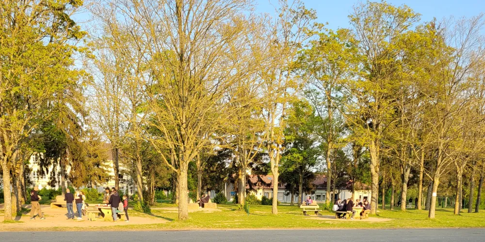 Mercredi soir, les élèves internes ont profité d'un barbecue sous le soleil dans le parc 