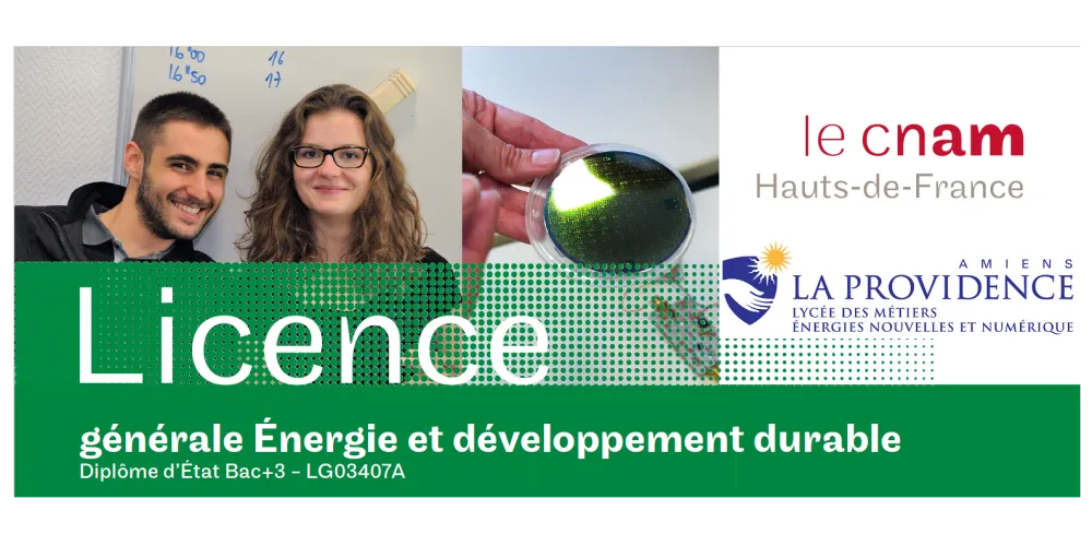 NOUVEAU !! OUVERTURE CETTE RENTREE DE LA LICENCE ENERGIE RENOUVELABLE (BAC+3) associé AU CNAM